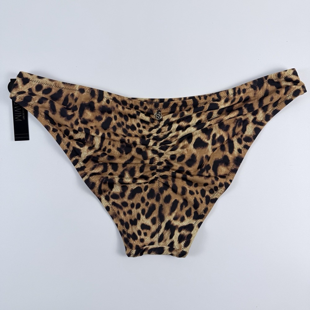 Victoria's Secret Swim Ruched Cheeky Leopard Print Bikini Bottom XL NWT - Picture 2 of 5